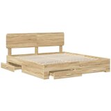  Okvir za krevet s uzglavljem Sonoma hrast 200 x 200 cm | shoptok.hr