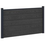 vidaXL Set ograde 180 x 105 cm WPC i aluminij Crna - Crna 1 sekcija s 2 stuba (tamno sivi stub) Cijene