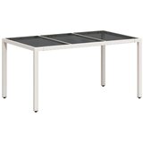  Vrtni stol sa staklenom pločom bijeli 150x90x75 cm poliratan | Eponuda.com
