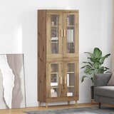 vidaXL Visok predalnik Umetni hrast 69,5 x 34 x 180 cm Konstruiran les | Shoptok.si