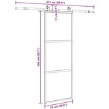  Klizna vrata s priborom crna 76 x 205 cm kaljeno staklo | shoptok.hr