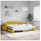 vidaXL Izvlečna dnevna postelja rumena 100x200 cm žamet | Shoptok.si