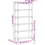  Regal za knjige sa 6 razina crni 80x30x188 cm konstruirano drvo | Eponuda.com