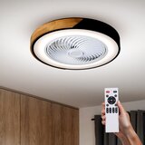  Brilagi-LED prigušiva svetiljka sa ventilatorom LED/30W/230V 3000-6500K crna/hrast +daljinski upravljač | Eponuda.com