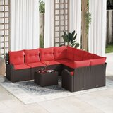  Kavčna garnitura 9 pcs Rjava in rdeča Poliester, (5000138171) | Shoptok.si