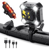  Set USB višebojna punjiva lampa za bicikl + stražnje svjetlo i sirena Cijene