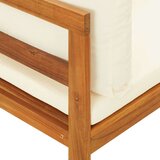 vidaXL Kutna sofa s krem bijelim jastucima masivno bagremovo drvo | shoptok.hr