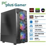 PCPLUS gamer ryzen 5 7600 32GB 1TB nvme ssd rtx 4060 8GB gaming namizni računalnik, (21739537) | Shoptok.si