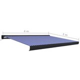 Motorizirana kazetna tenda 400 x 300 cm plavo-bijela | shoptok.hr