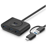 CR113 USB hub 4u1 (USB-A/USB-C na 4x USB 3.0) 1m crni (40850)