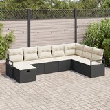 vidaXL Vrtna sedežna garnitura 8 pcs Črna 287 x 177 x 69 cm Poly ratan Cene