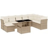  9-dijelni set vrtnih sofa s jastucima bež od poliratana 100 x 55 x 73 cm | Shoptok.si