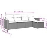  5-dijelni set vrtnih sofa s jastucima bež od poliratana | shoptok.hr