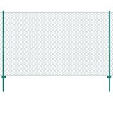  Žična mrežna ograja s stebrički jeklo 25x2 m zelena | Shoptok.si
