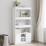  Visoka komoda bijela 92 x 33 x 180 cm od konstruiranog drva | shoptok.hr