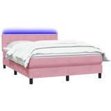  Box spring postelja z vzmetnico roza 140x210 cm žamet, (21791926) | Shoptok.si