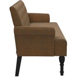  Klupa s naslonom smeđa 120 x 62 x 75,5 cm umjetna brušena koža | shoptok.hr
