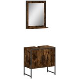  2-dijelni set kupaonskih ormarića boja dimljenog hrasta drveni | shoptok.hr