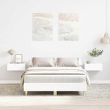 vidaXL Posteljni okvir brez vzmetnice bel 140x190 cm inženirski les Cene