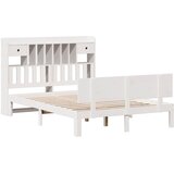 Krevet s regalom z knjige bez madraca bijeli 140x190cm borovina | shoptok.hr
