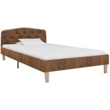 Furnova Posteljni okvir rjav iz umetnega semiš usnja 90x200 cm, (21939257) | Shoptok.si