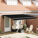vidaXL Avtomatska retraktibilna tenda Črna 400x300 cm, Zamenjava tkanine za tenda 4x3 m Okvir Črna Cene
