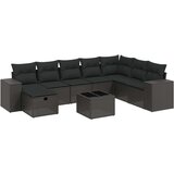  9-dijelni set vrtnih sofa s jastucima crni od poliratana | shoptok.hr