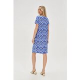 Marisse Patterned Blue Dress | Shoptok.si