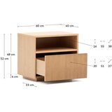 Kave Home Nočna omarica v hrastovem dekorju v naravni barvi Helvine – | Shoptok.si