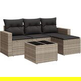 Maison Chic Seti vrtnega pohištva - Vrtna garnitura - Vrtni pohištvo set 5-delna z blazinami siv poli ratan, (21820995) | Shoptok.si