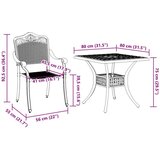  5-delni jedilni set za vrt iz belega aluminija, (22015279) | Shoptok.si
