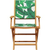 3-dijelni bistro set od tkanine i masivnog drva uzorkom lišća | shoptok.hr