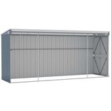 vidaXL Vrtna lopa siva 118x382x178 cm pocinkano jeklo | Shoptok.si