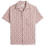 Portuguese Flannel Srajce s kratkimi rokavi Mosaic Shirt - Clay Rdeča Cene