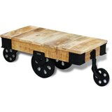 Furnova Klubska mizica s kolesi robusten mangov les, (21914175) | Shoptok.si