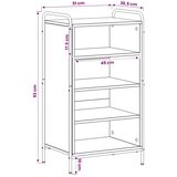  Ormar za cipele 51 x 36 5 x 93 cm Konstruirano drvo Crni hrast - Crni hrast 51 x 36 5 x 93 cm 4 police bez vrata | shoptok.hr