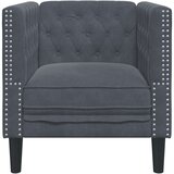  Fotelj chesterfield temno siv žamet | Shoptok.si