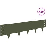  Ograda oko Travnjaka 20 kom. 100 x 25 cm Čelik Maslinastozelena - Maslinastozelena 20 25 cm | shoptok.hr