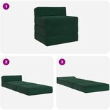 SOFA na razvlačenje Tamnozelena 200 x 70 x 15 cm Baršun | Eponuda.ba