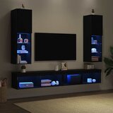  Set TV komoda Zidne 2 pcs Crni hrast 30,5 x 30 x 102 cm | shoptok.hr