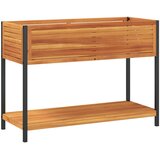  Vrtna sadilica s policom 110 x 45 x 80 cm masivno drvo i čelik | shoptok.hr