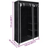  Sklopivi Ormar Crni 110 x 45 x 175 cm | Eponuda.com