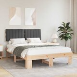  Krevetni okvir s tapiciranim uzglavljem Tamno siva 140 x 190 cm | shoptok.hr