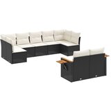 The Living Store Vrtna sedežna garnitura 9-delna z blazinami črn poli ratan - Vrtna Sedežna Garniture, (21446762) | Shoptok.si