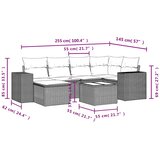  7-dijelni set vrtnih sofa od poliratana s jastucima smeđi | shoptok.hr