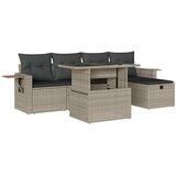  6-dijelni set vrtnih sofa od poliratana s jastucima svjetlosivi | shoptok.hr