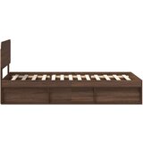  Konstrukcija postelje Rjav hrast 90 x 190 cm Masivno borovo les, (5000103051) | Shoptok.si