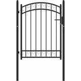  Vrata za ogradu EMMEN s lučnim vrhom čelik 100x98,5 cm crna | shoptok.hr