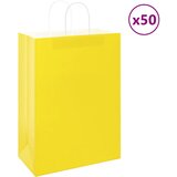  Papirnate vrećice 50 kom s ručkama žute 32x17x44 cm | shoptok.hr