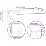  Ročno senčilo s LED-ji Oranžna in Črna 2,5 x 2 m, (5000204792) | Shoptok.si